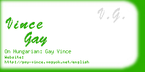 vince gay business card